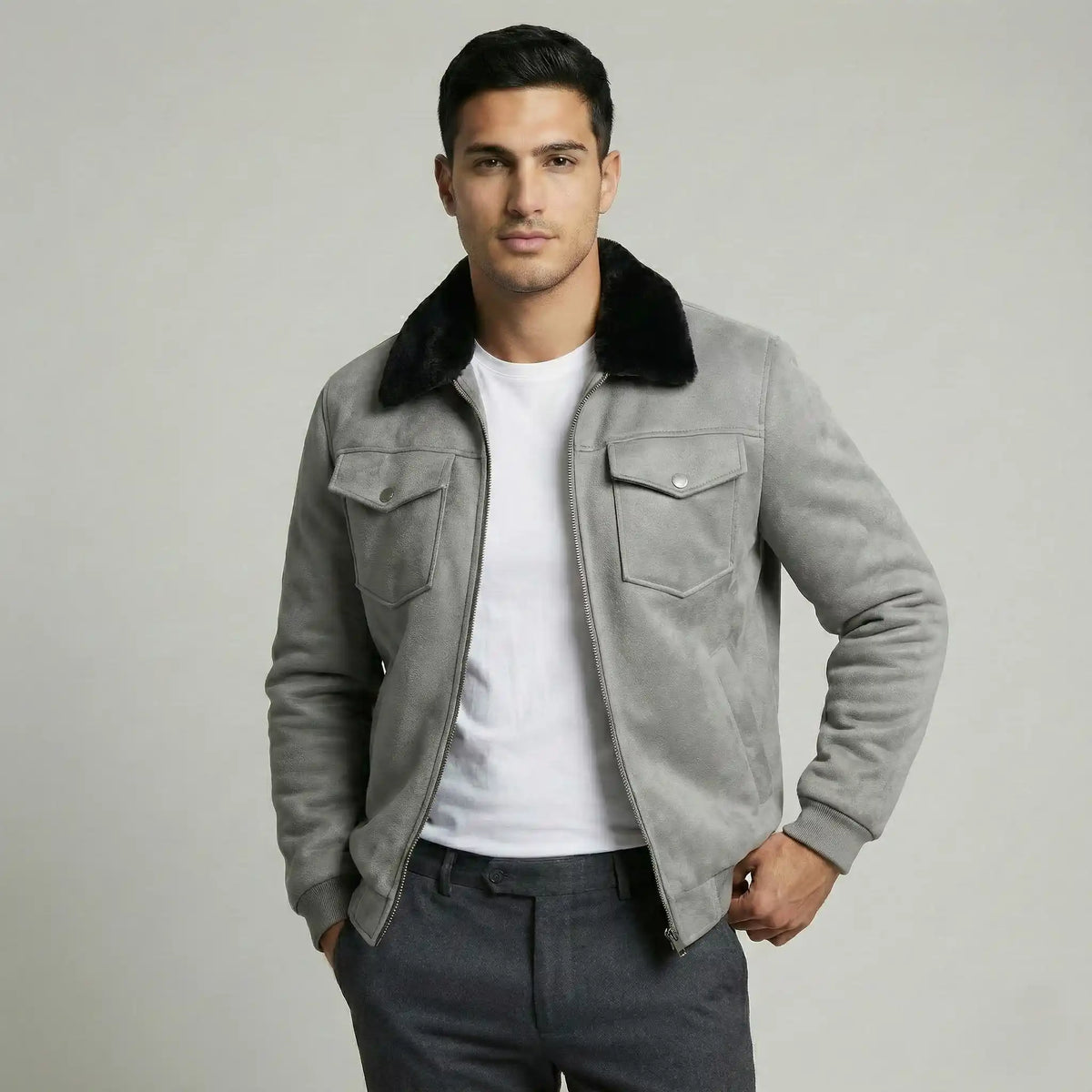 CWJ25-07-Men’s-Grey-Faux-Suede-Jacket-with-Black-Fur-Collar-Premium-Winter-Outerwear-by-Coder-Stitch (1)
