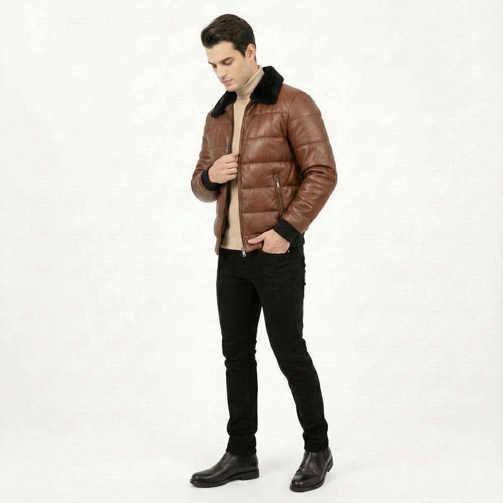 CWJ25-14-brown-faux-leather-puffer-jacket-with-black-fur-collar-men-coder-stitch (1)