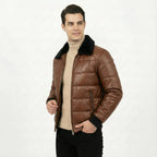 CWJ25-14-brown-faux-leather-puffer-jacket-with-black-fur-collar-men-coder-stitch (2)