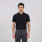 Essential Jet Black Pique Polo