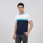 Tricolor Nautical Panel Pique Polo
