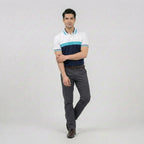 Tricolor Nautical Panel Pique Polo