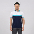 Tricolor Nautical Panel Pique Polo