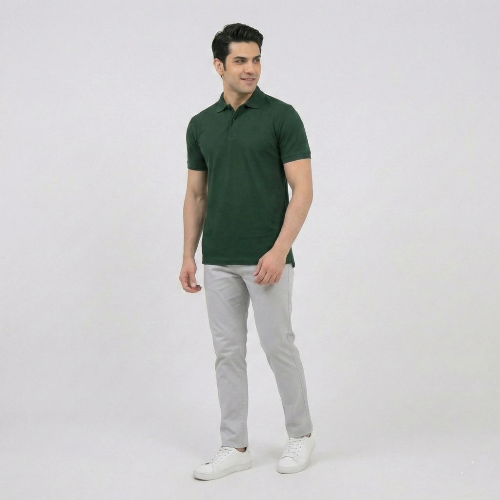 Forest Green Essential Pique Polo