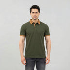 Olive Contrast Trim Designer Polo