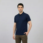 Classic Navy Blue Pique Polo