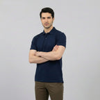 Classic Navy Blue Pique Polo