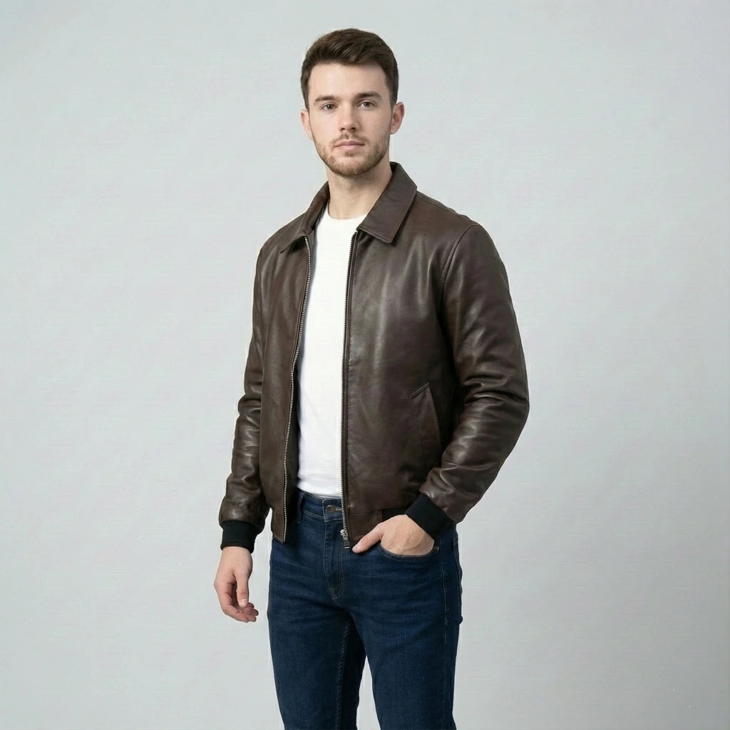 cwj25-17-mens-dark-brown-faux-leather-bomber-jacket-coder-stitch (2)