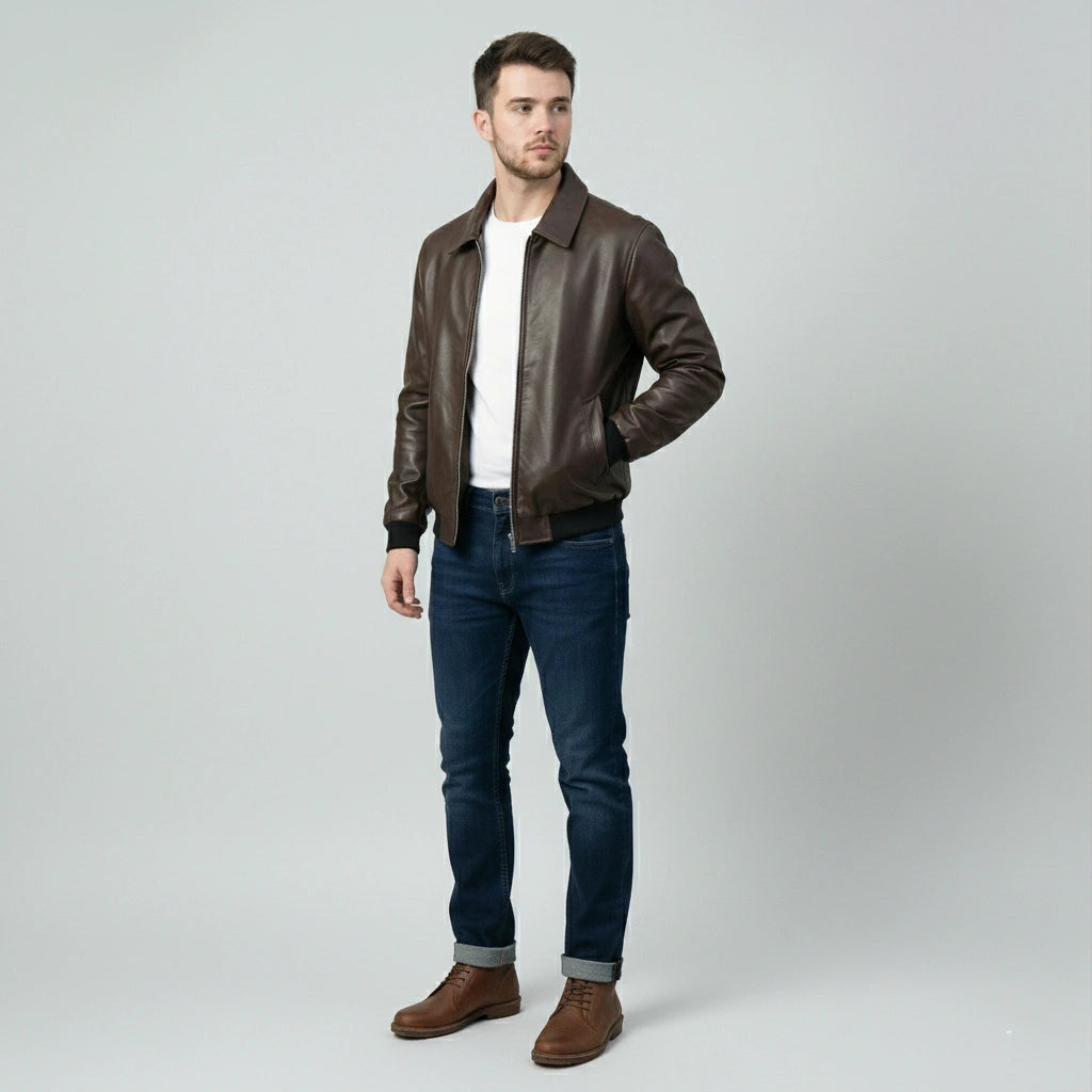 cwj25-17-mens-dark-brown-faux-leather-bomber-jacket-coder-stitch (4)