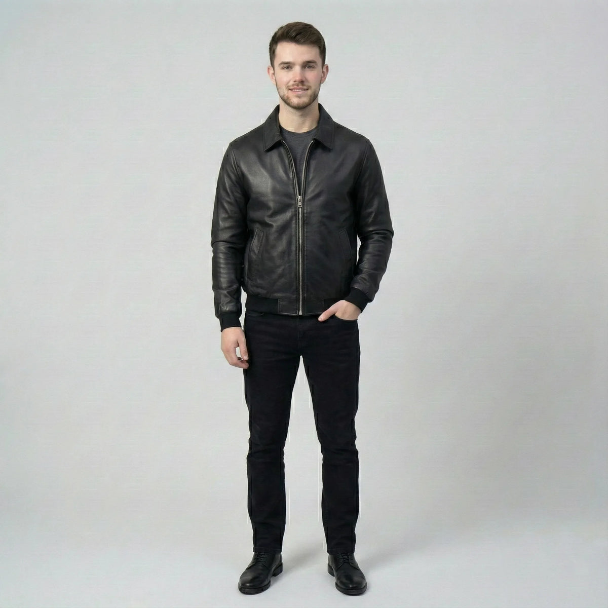 cwj25-18-mens-black-faux-leather-bomber-jacket-coder-stitch (3)
