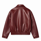 Burgundy Faux Leather Jacket