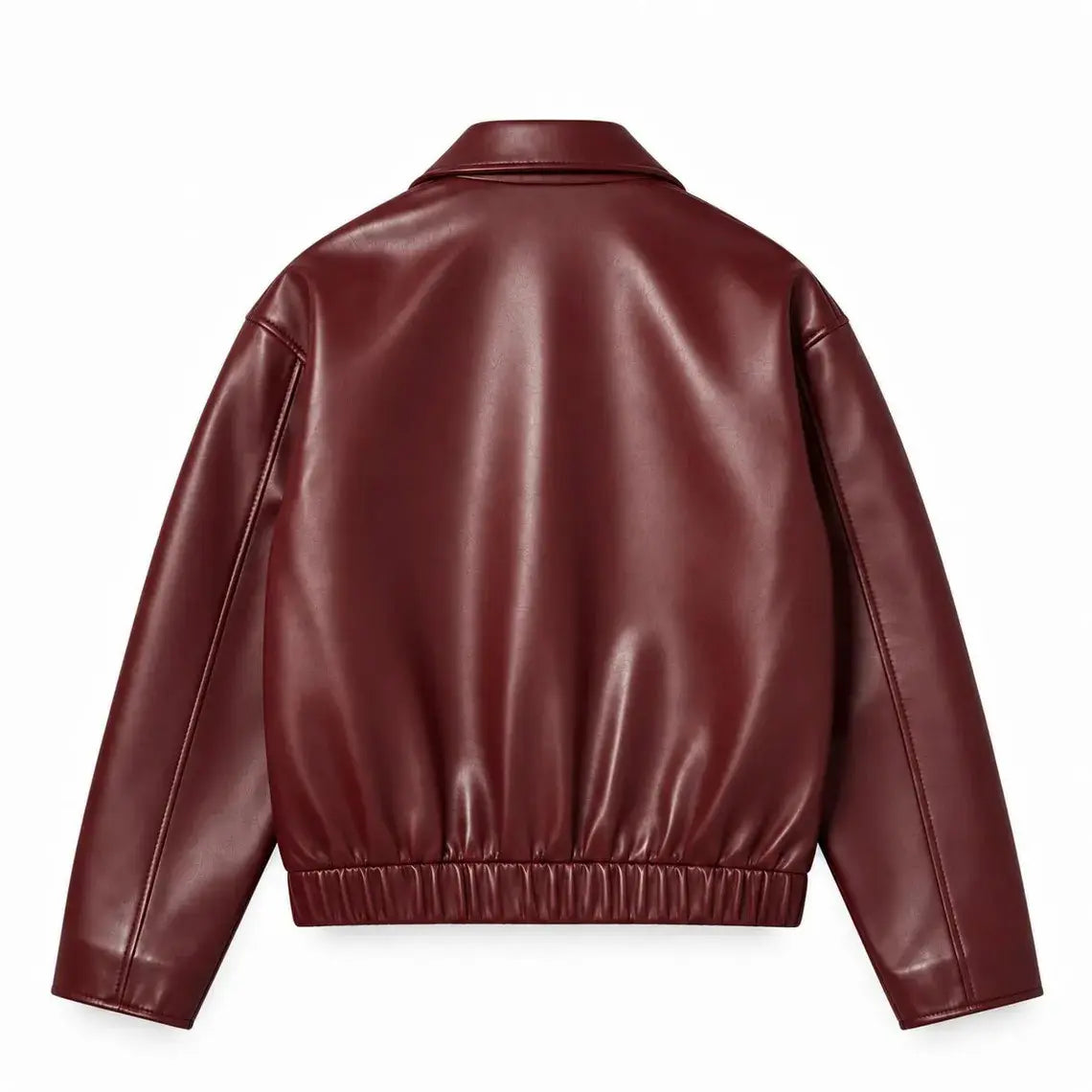 Burgundy Faux Leather Jacket