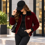 Maroon Velvet Winter Jacket