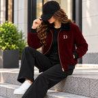 Maroon Velvet Winter Jacket