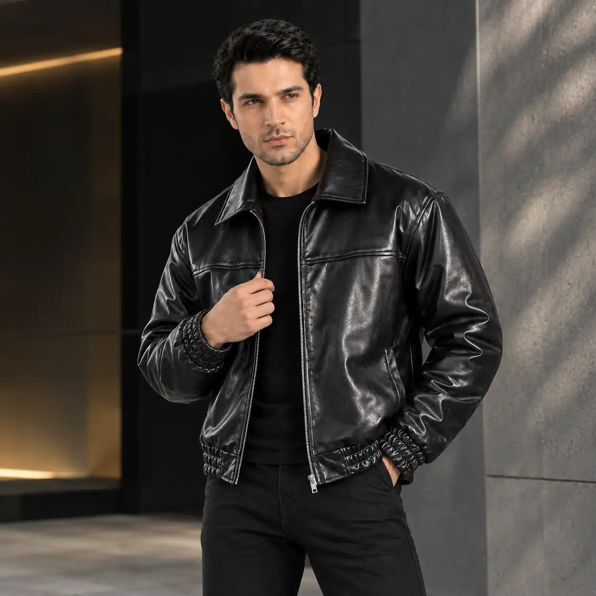 Black Urban Leather Jacket