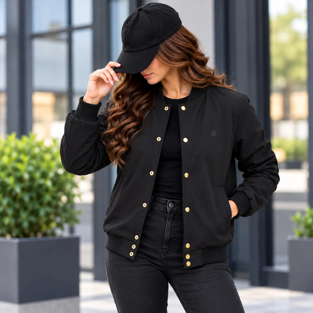 Black Softshell Varsity Jacket