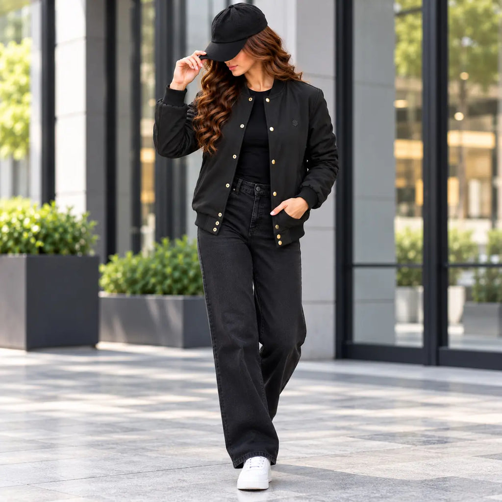 Black Softshell Varsity Jacket