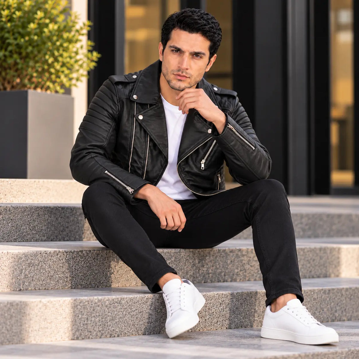 Faux Leather Biker Jacket