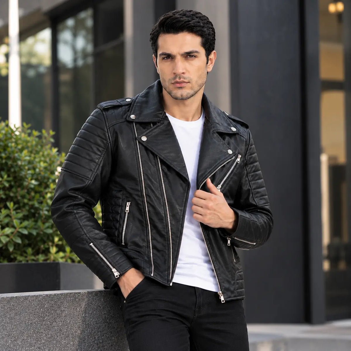 Faux Leather Biker Jacket