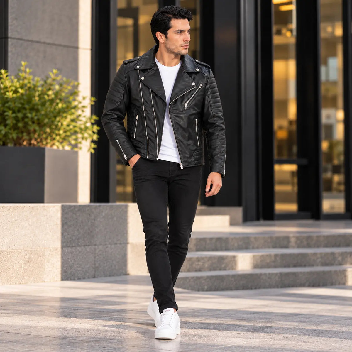 Faux Leather Biker Jacket