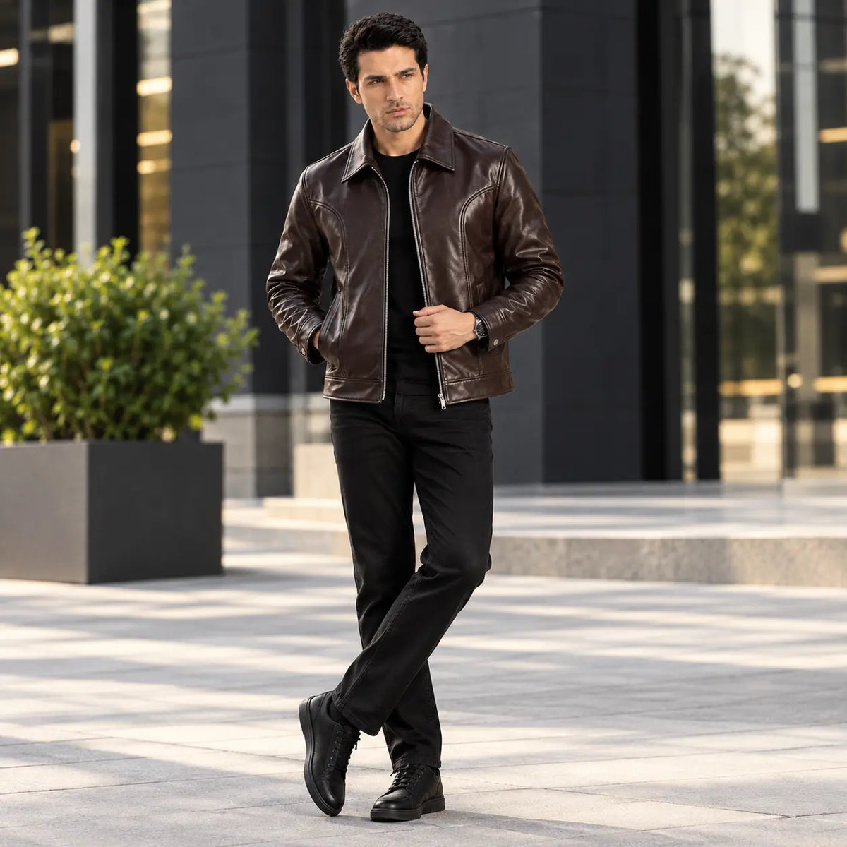 Men’s Dk Brown Leather Jacket