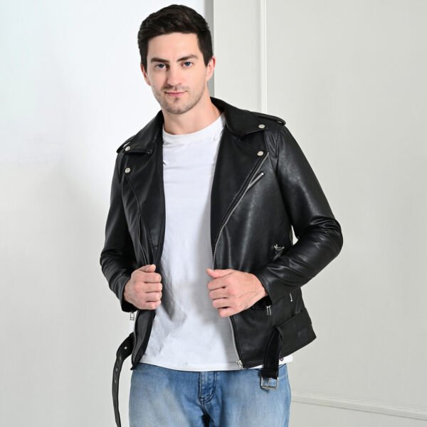 Faux Leather Biker Jacket - Image 2