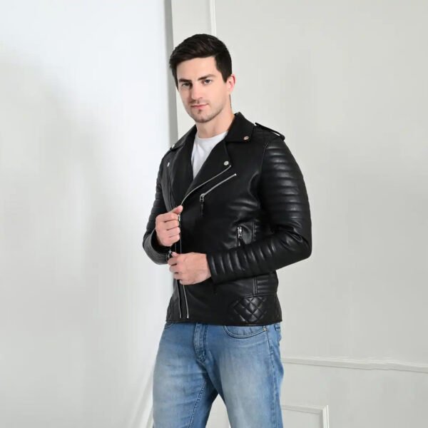 Faux Leather Biker Jacket - Image 2