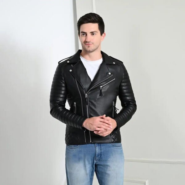 Faux Leather Biker Jacket - Image 4