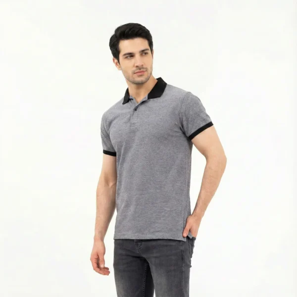 Grey Textured Polo
