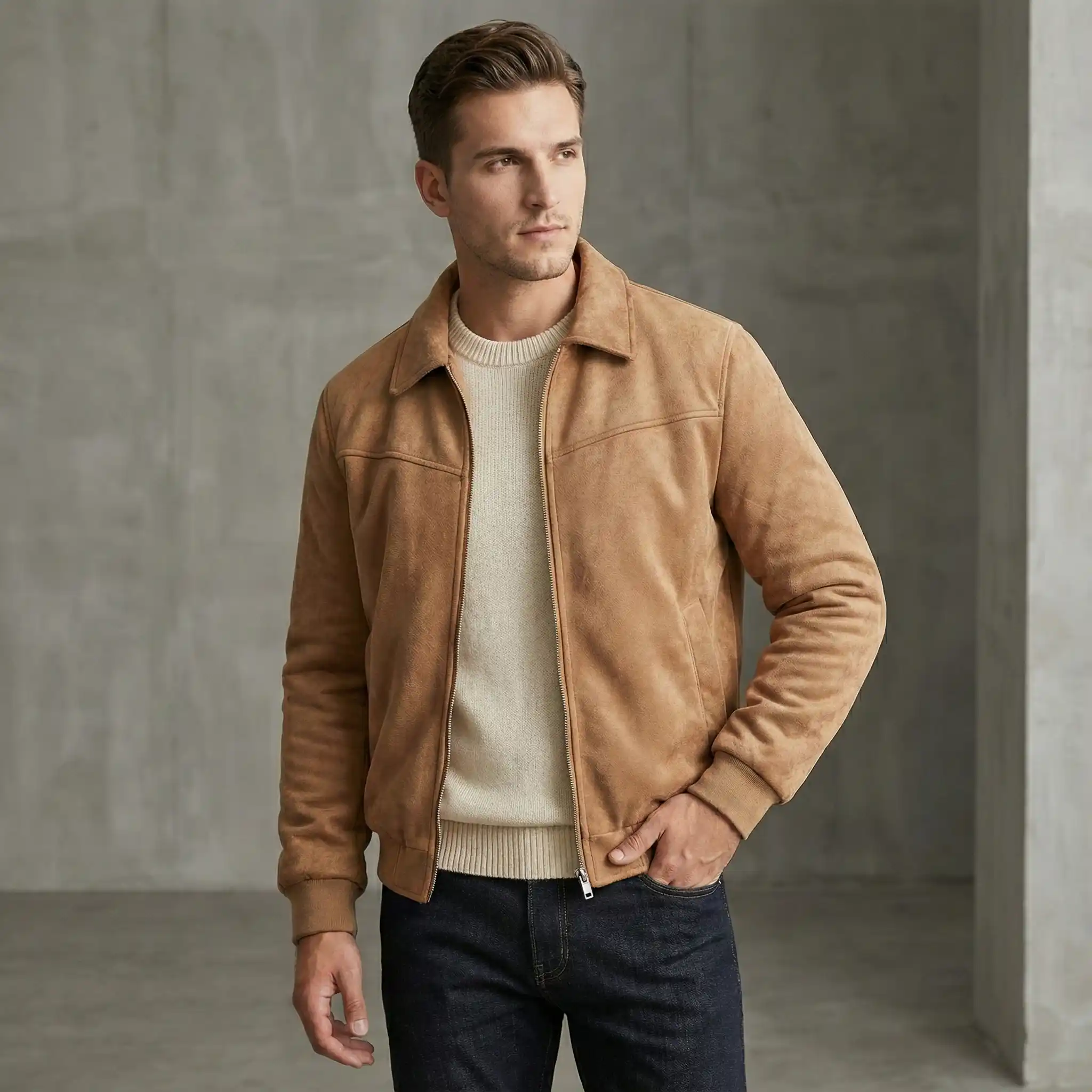 Tan Suede Jacket - Image 5