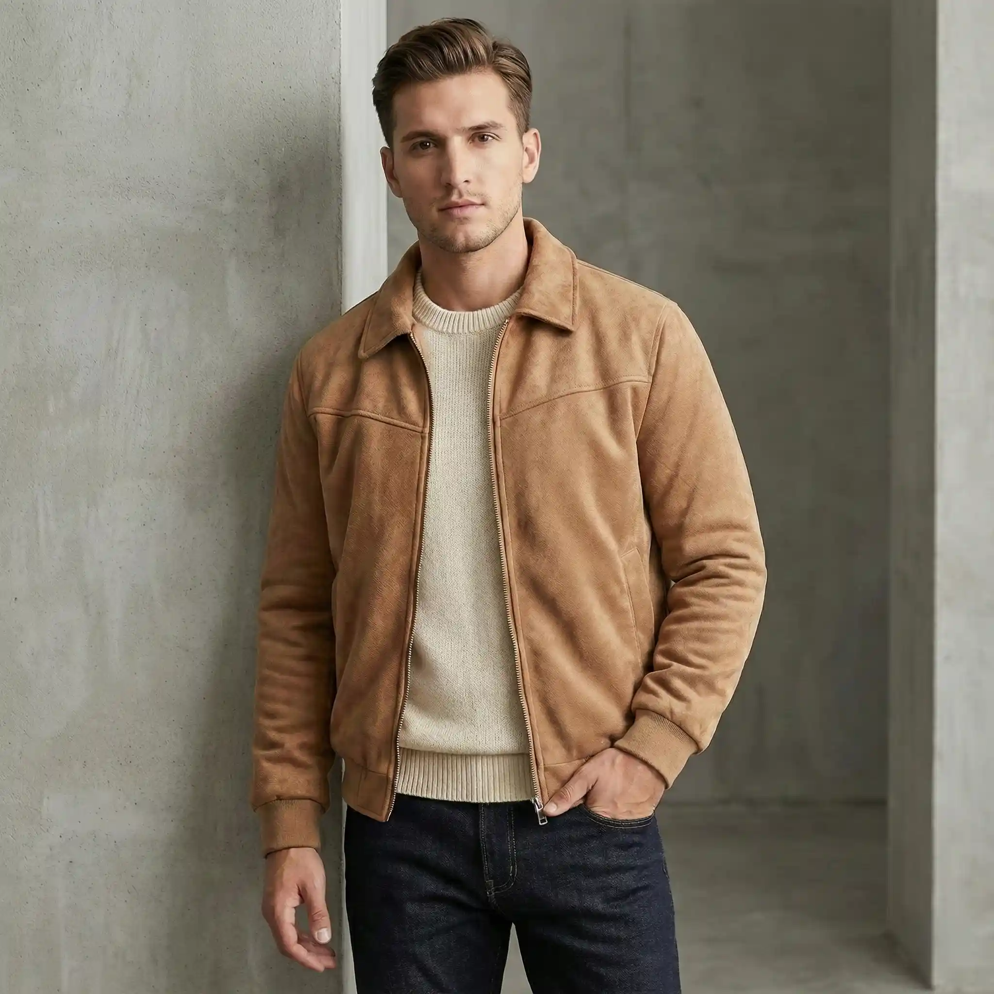 Tan Suede Jacket - Image 2