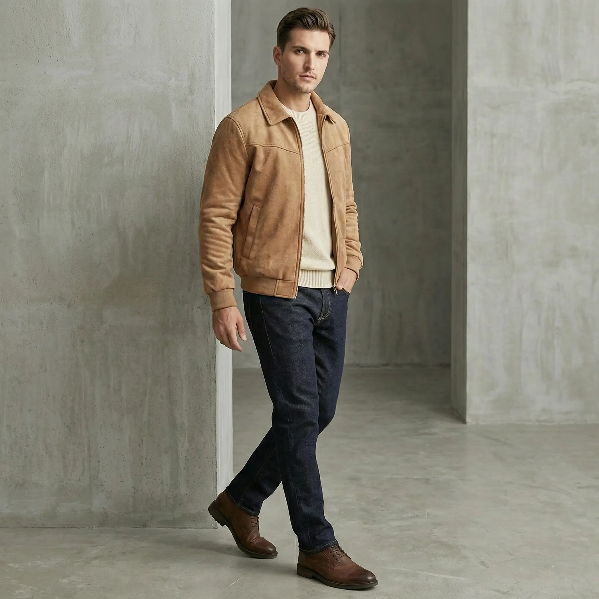 Tan Suede Jacket - Image 4