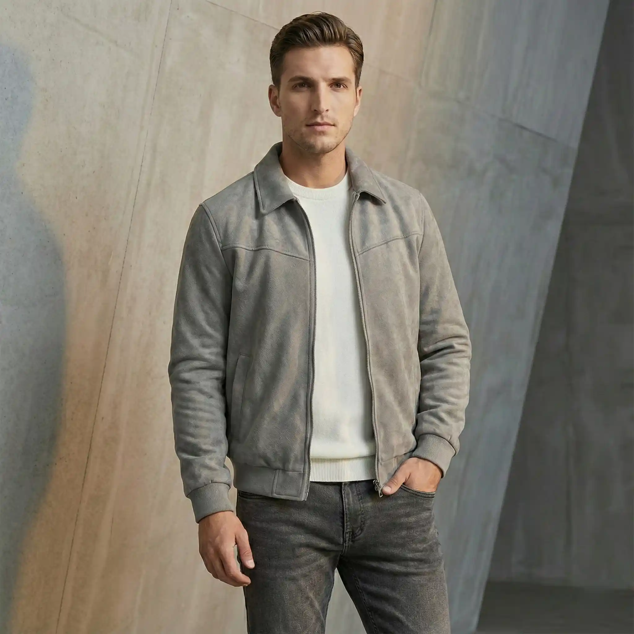 Grey Suede Jacket