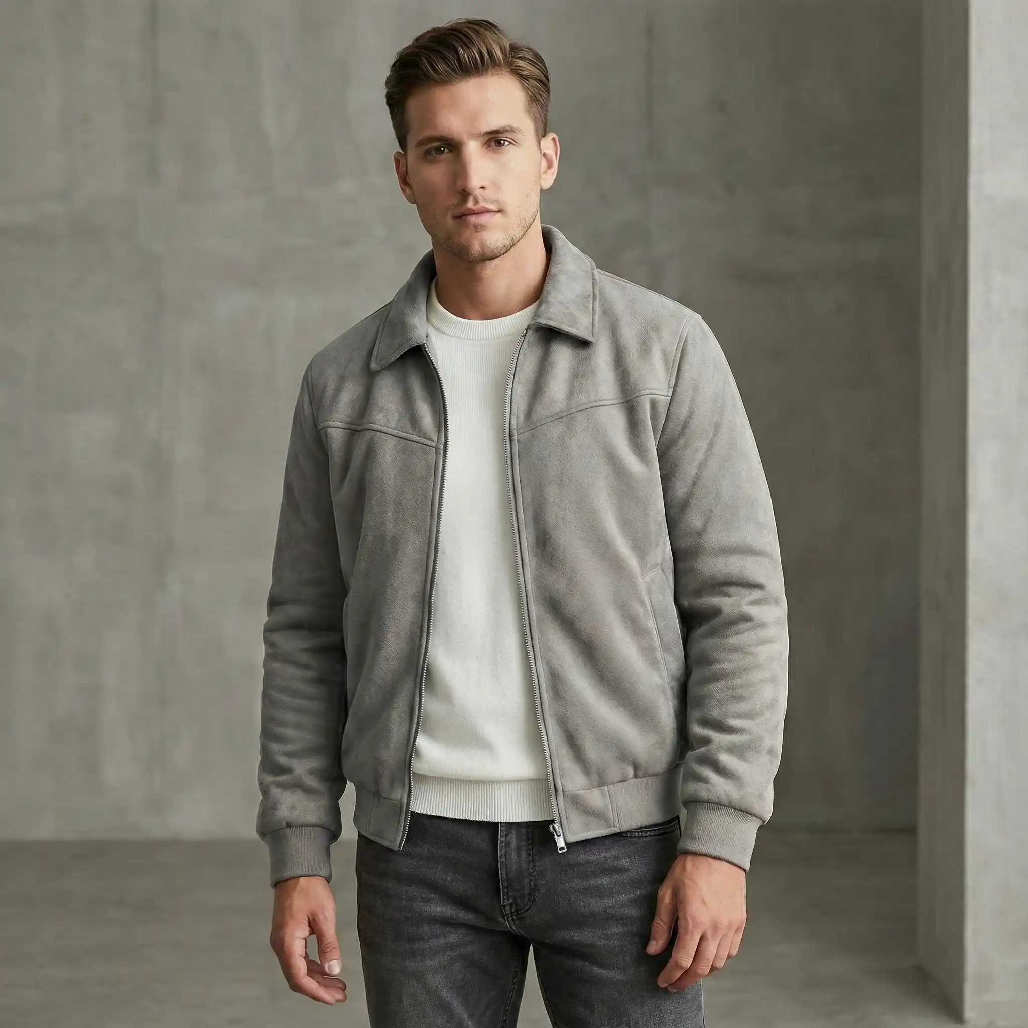 Grey Suede Jacket - Image 2