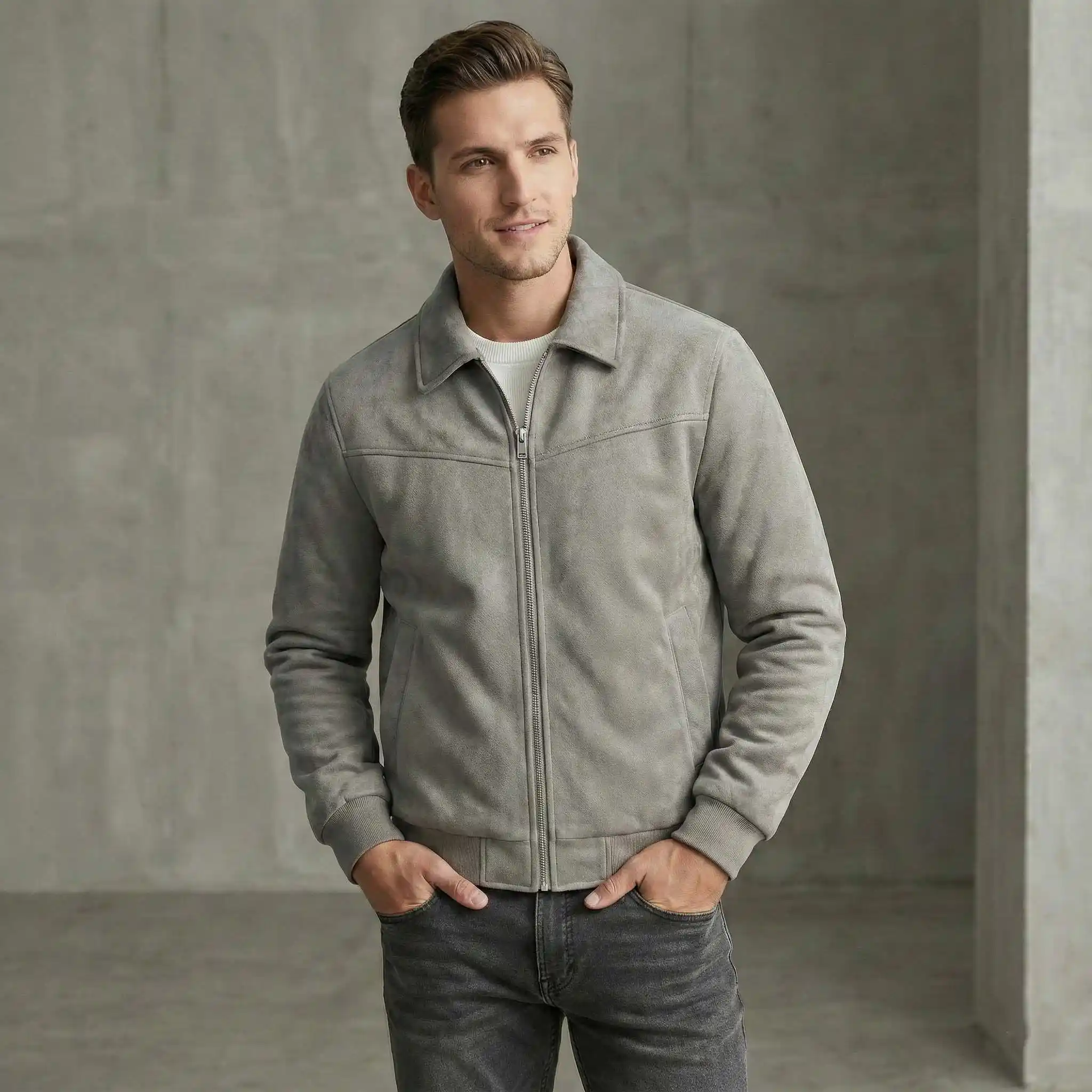 Grey Suede Jacket - Image 4