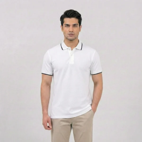 Essential White Tipped Polo Shirt