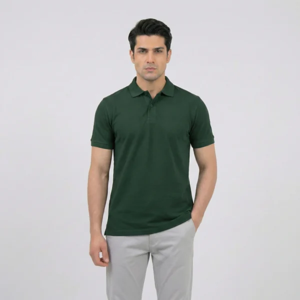 Forest Green Essential Pique Polo
